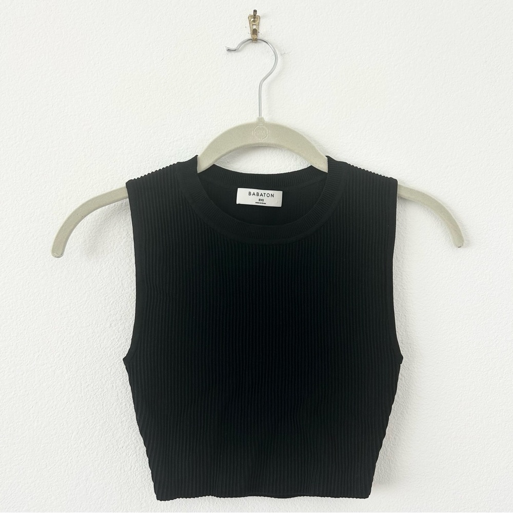 Babaton Black Sculpt Knit Muscle Tank